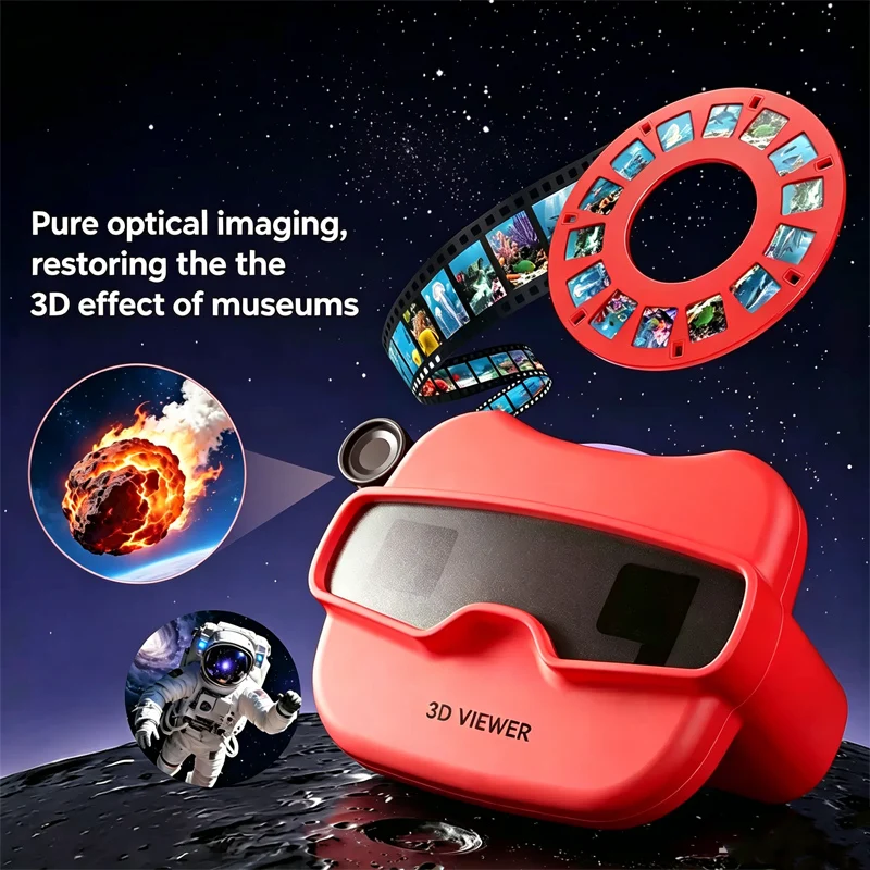New 3D View‑Master Viewing Machine Unicorn Mini Theater Retro Souvenir Toy for Kids Age 4+ Children Birthday Gift