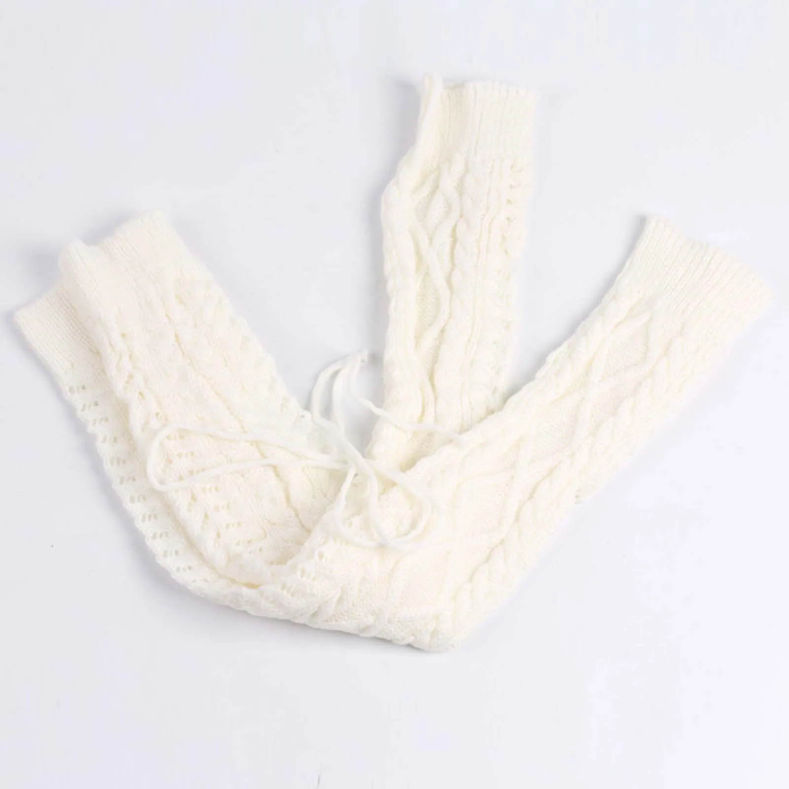 Scaldapiedi in lana da donna Autunno Inverno Calze sopra il ginocchio solide con coulisse Accessori cosplay alla moda