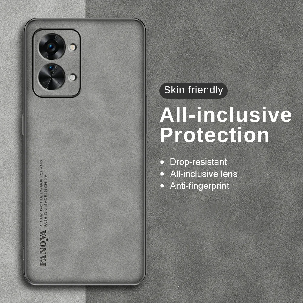 For OnePlus Nord 2T 5G Case Lambskin Leather Texture Back Cover OneMore Nord2T 1+ Nord 2 T T2 Soft Frame Camera Shockproof Funda