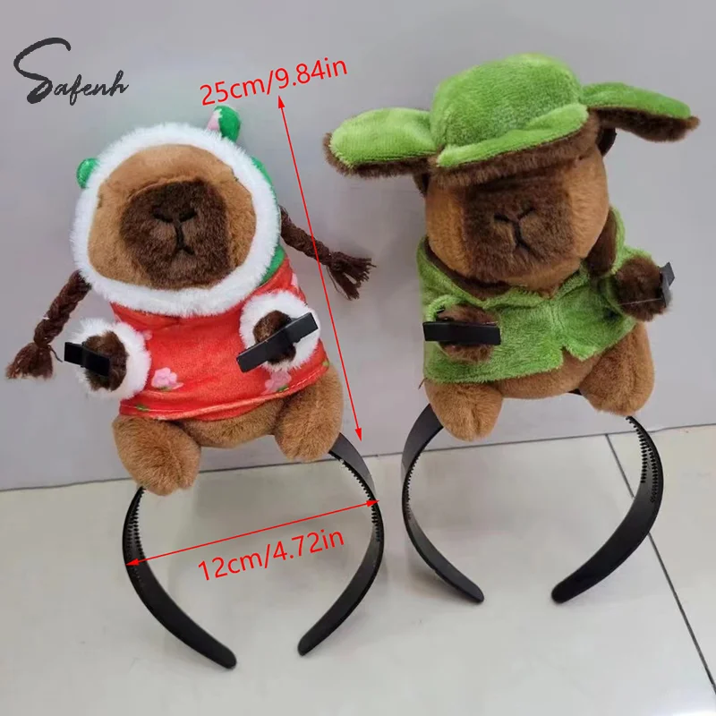 1PCS Headband Cartoon Funny Capybara Hair Hoop Summer Women\'s Cute Face Wash Headband Funny Plush Hair Band Hair Accessories