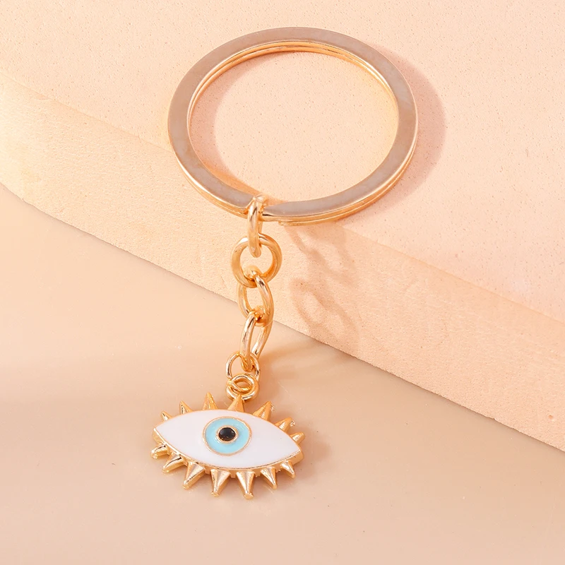 Retro Legierung Türkische Glück Böse Augen Schlüsselbund Hamsa Hand Schlüssel Ring Anhänger für Frauen Mädchen Handtasche Dekor DIY Schmuck Geschenke – Detail 21
