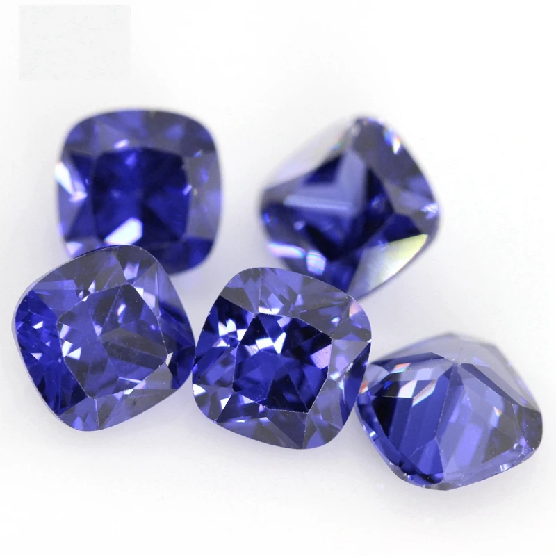 Grande gemma di zaffiro blu Tanzanite naturale 12.0mm 6.0Cts taglio cuscino VVS pietra preziosa sciolta per gioielli fai da te