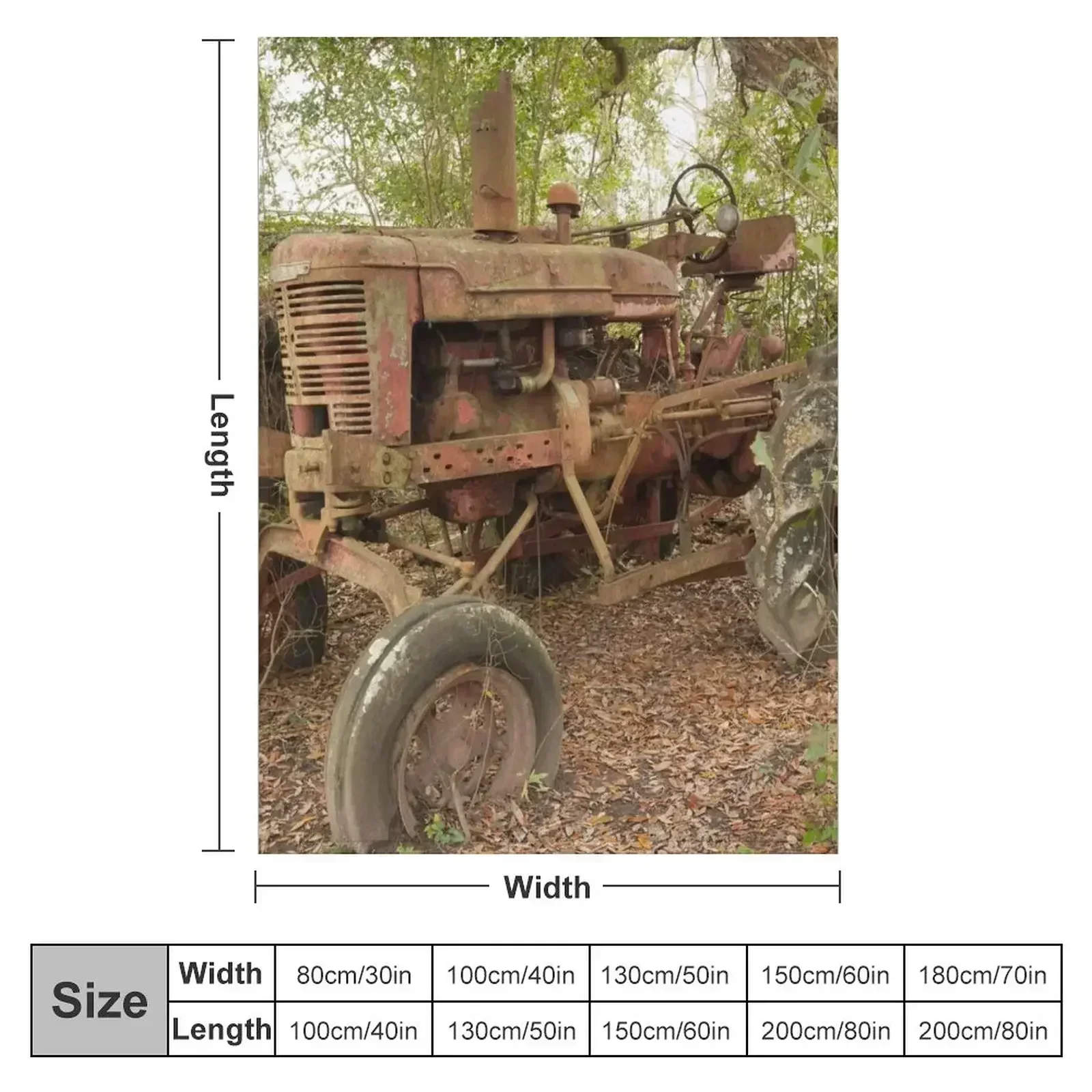 Rusty Tractor Throw Blanket couch cozy soft plush fuzzy picnic outdoor blanket