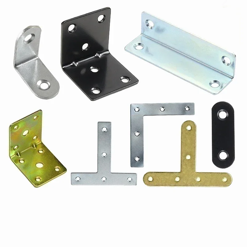 4pcs Straight Piece Plane Connector Angle Code 90 Degree Corner Bracket Protector Shelf Support Plate Connector Angle Bracket