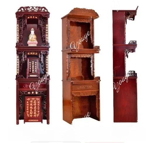 Vv Shrine Buddha Cabinet God Of Wealth Guanyin Altar Cabinet Altar Three-Layer Couplet Clothes Closet Shrine Altar Buddha Shrine