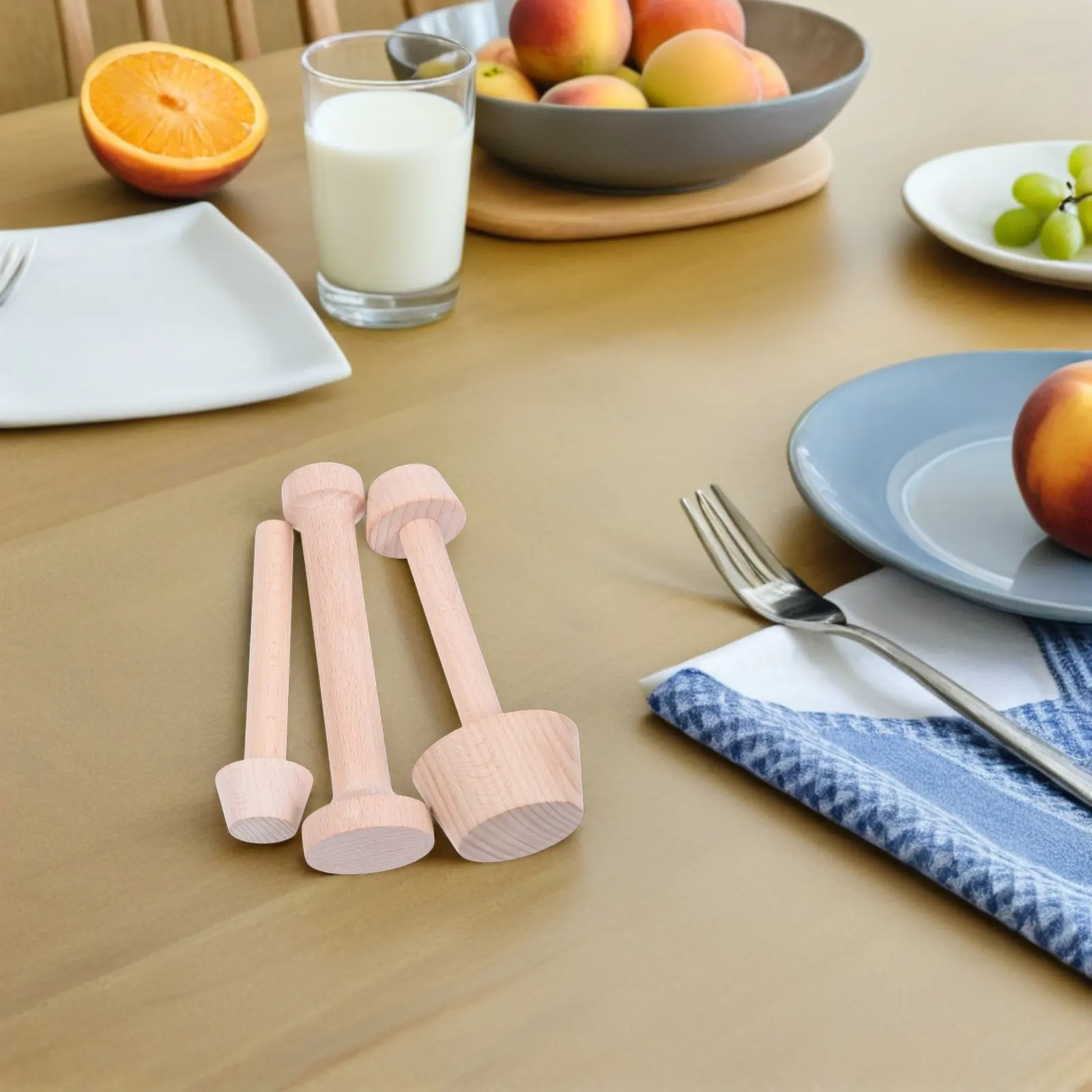 4Pcs Wooden Tart Mold Set Natural Sturdy Wood Egg Tart Shaping Tool Double-Sided Pastry Tamper for Baking Cheesecakes Mini Tarts