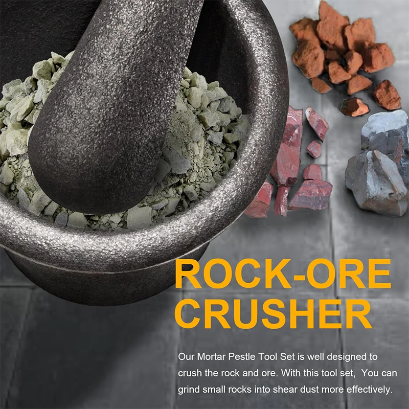 Rock-Ore Crusher-Pulverizer Assay Gold/Silver/Quartz Crusher Gold Prospecting Cast Steel Mortar Pestle Large Size(3.6KG)