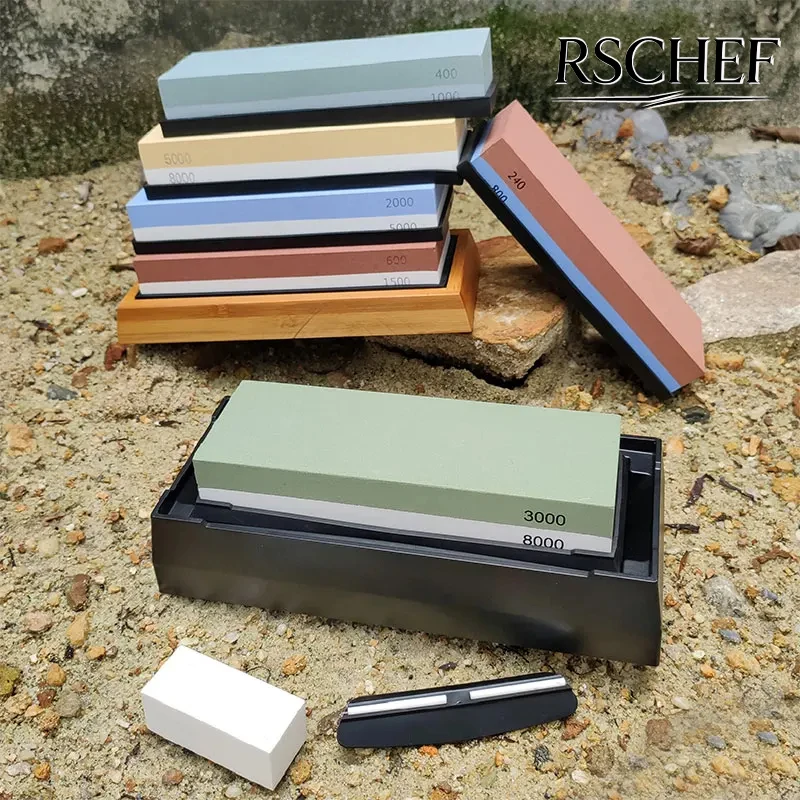 Sharpening Stone Knife Sharpener Professional Whetstone Dual Side Set Grinding Shapner Water Wetstone Kitchen Accessories Tools