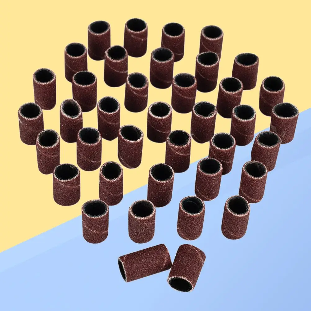 100 قطعة الماس الرملي الدائري لقمة ثقب الصلب اكسيد الالمونيوم طلاء الأظافر أدوات مانيكير رأس مطحنة الملحقات