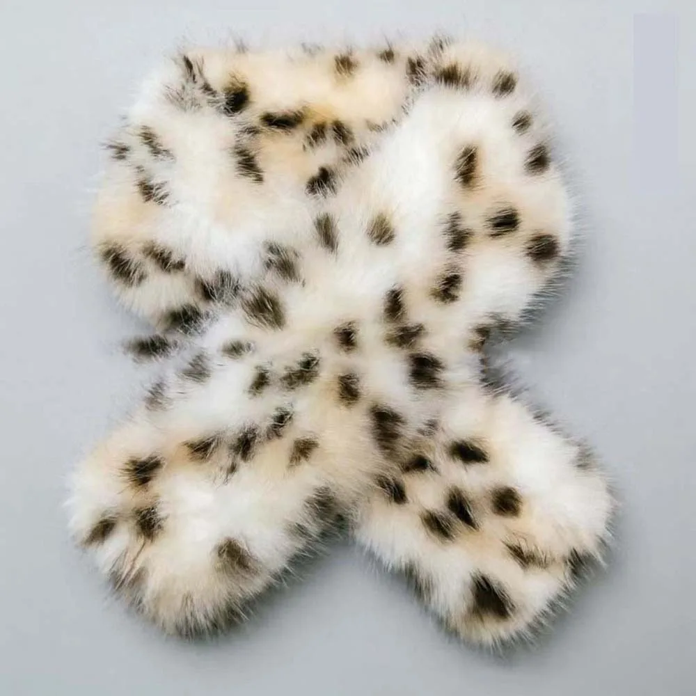 Thick Warm Faux Fur Hat Cozy Skin Friendly Soft Fluffy Spotted Bucket Cap Washable Elegant Design Plush Neck Warmer Women Ladies