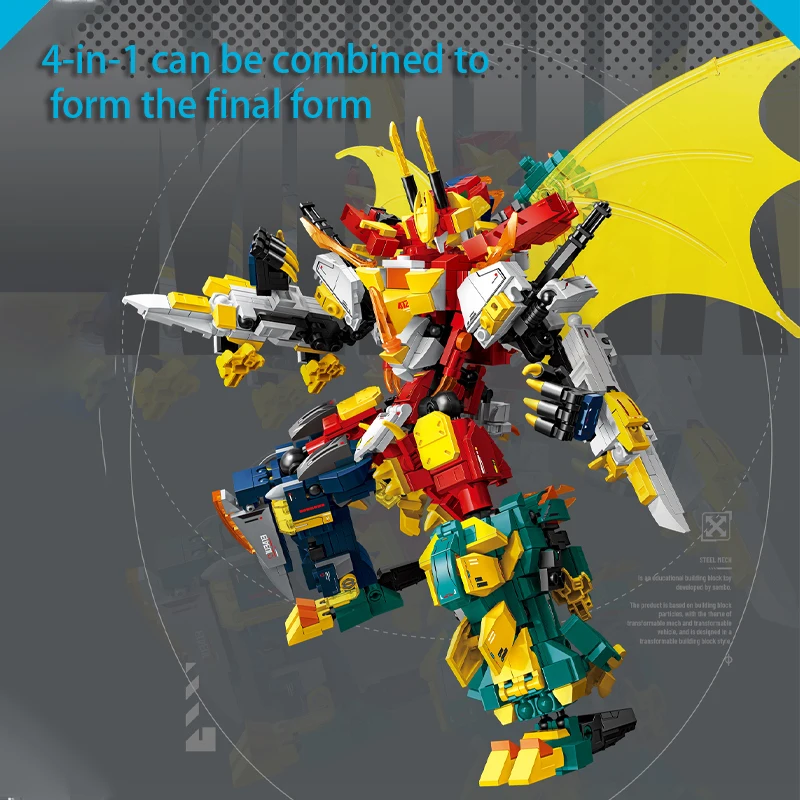 

Transformation Toys Anime Figure Games Toy action figure Transforming Dinosaurs 4-in-1 integrated robot Children Birthday Gift