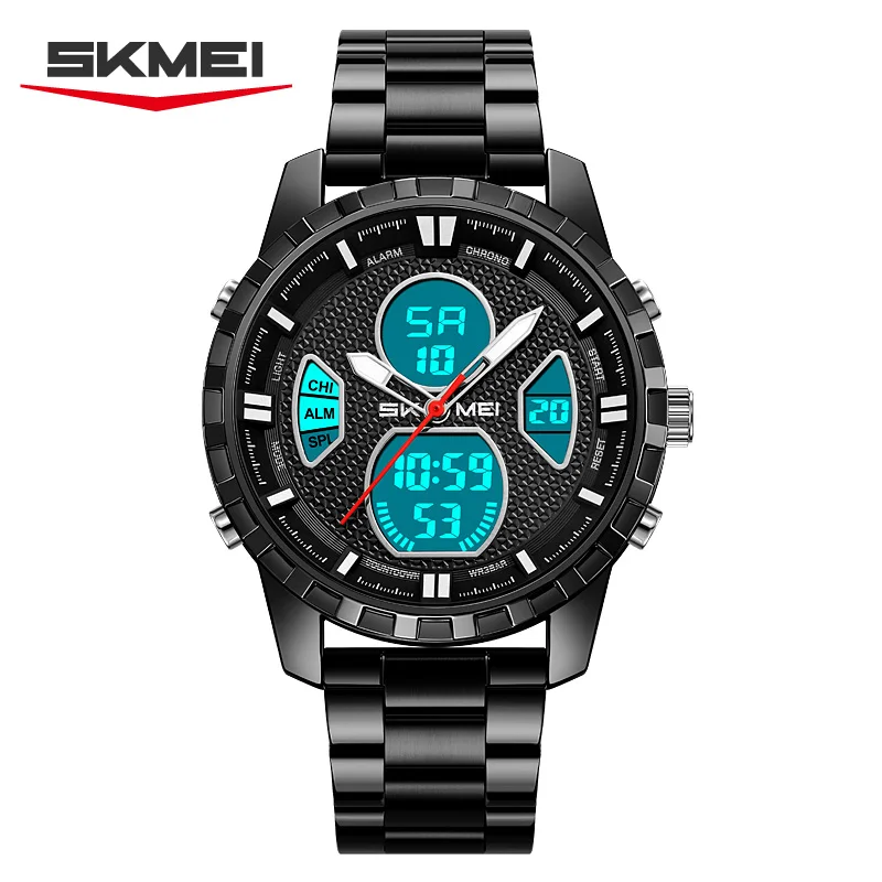 SKMEI 2516 Fashionable Unique Dual Display Dial Electronic Watch Waterproof Timing Night Light Outdoor Sports Watch Reloj Hombre