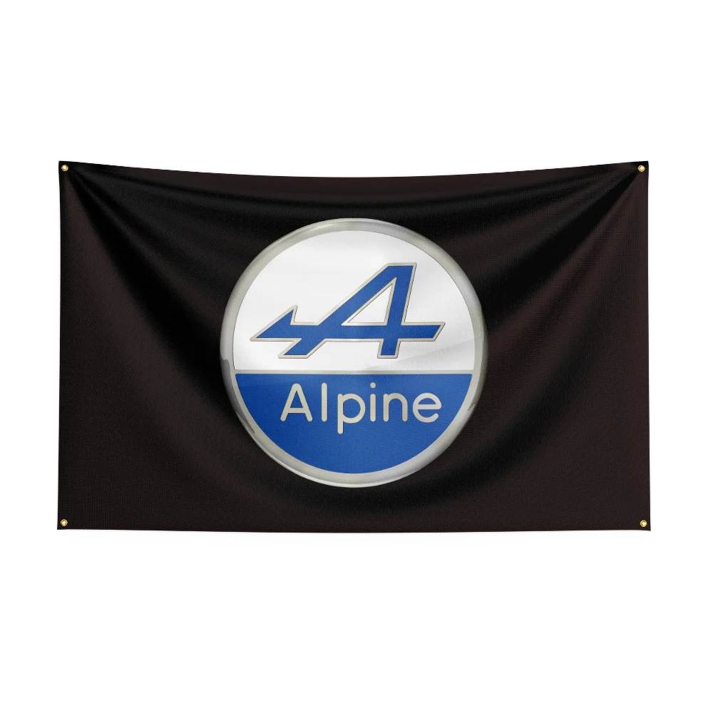 3x5 Ft  Alpines Racing Car Flag Polyester Printed Car Flags for Room Garage Decor