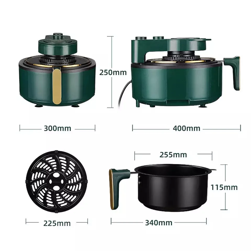 Máquina de fritadeira de ar livre de óleo barato grande capacidade 6.0l para o mercado coreano com janela para fritadeira de ar