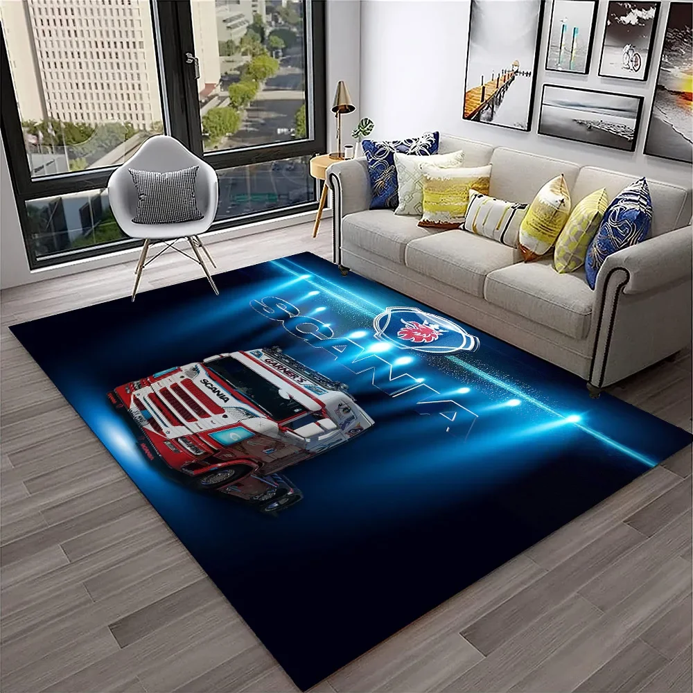 Top Class Truck S-Scania Cartoon Carpet Rug for Home Living Room Bedroom Sofa Doormat Decor,Kid Play Area Rug Non-slip Floor Mat