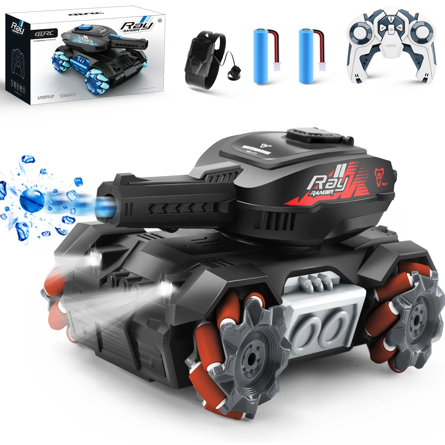 Y1 RC Crawler Scale Water Bullet Shooting Remote Control Cars,Kids 4WD Battle