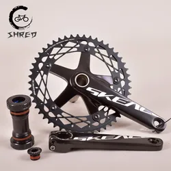 SKEACE-Single Speed Bicycle Crankset, Fixed Gear Bike Parts, 165mm, BCD144, 49T Sprocket, High Strength Hollowtec Bottom Bracket