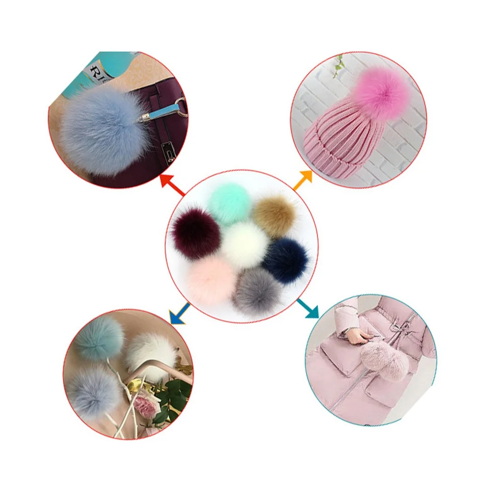 

12Pcs Elastic Cord Pom Pom Ball Pendant for Bags Hats Shoes Scarves Soft Imitated Hair Charms Bag Charms Scarves Pendant