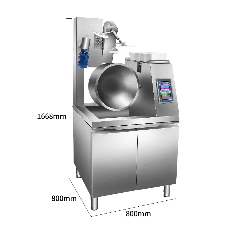 Robot de cuisine intelligent entièrement automatique avec fonction d'alimentation, de mélange et de contrôle tactile pour cantines et restaurants (friture)