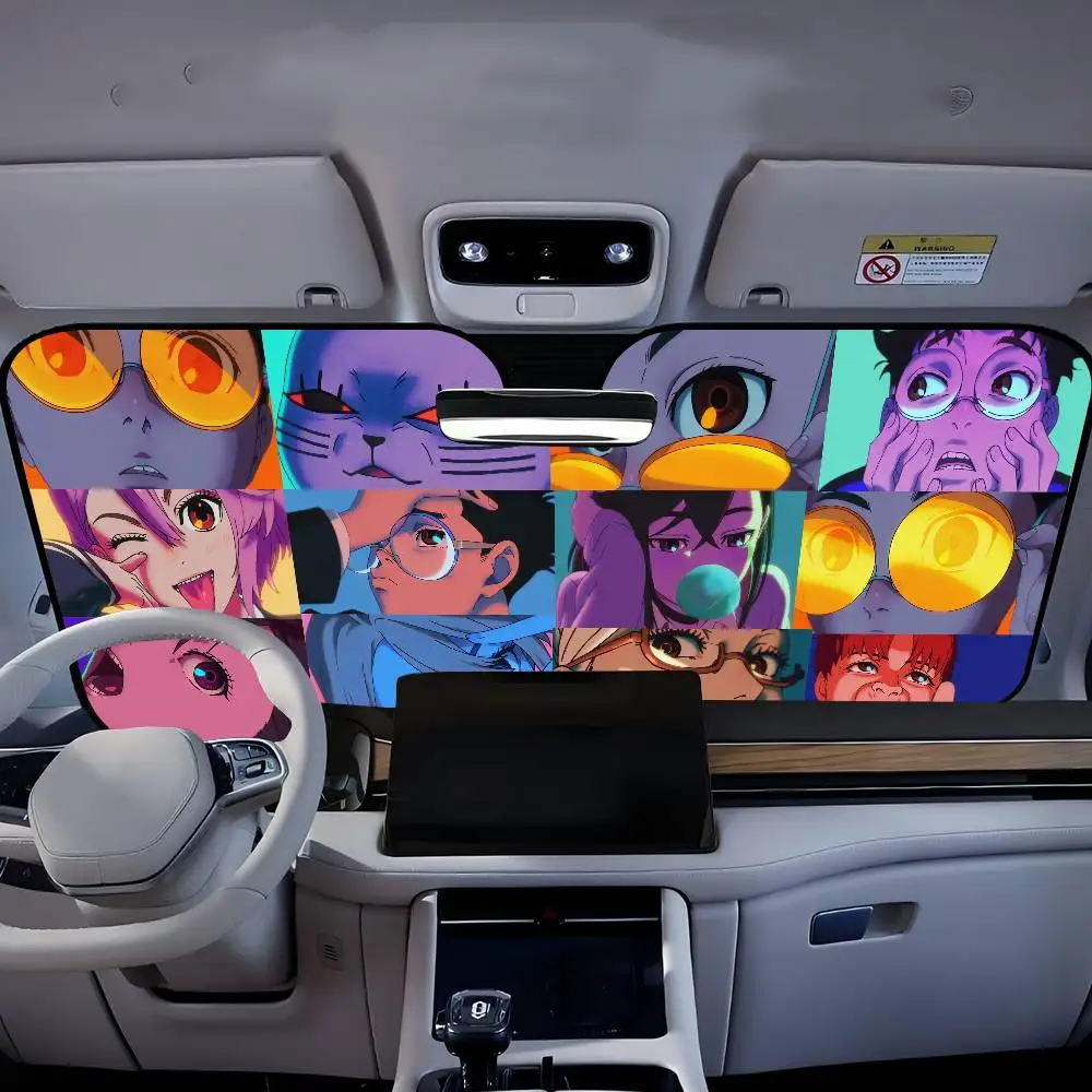 Anime DAN DA DAN Car Sunshade Shield Windshield Window Sun Blocker Cover Interior Protection for Truck SUV Visor Universal view 5