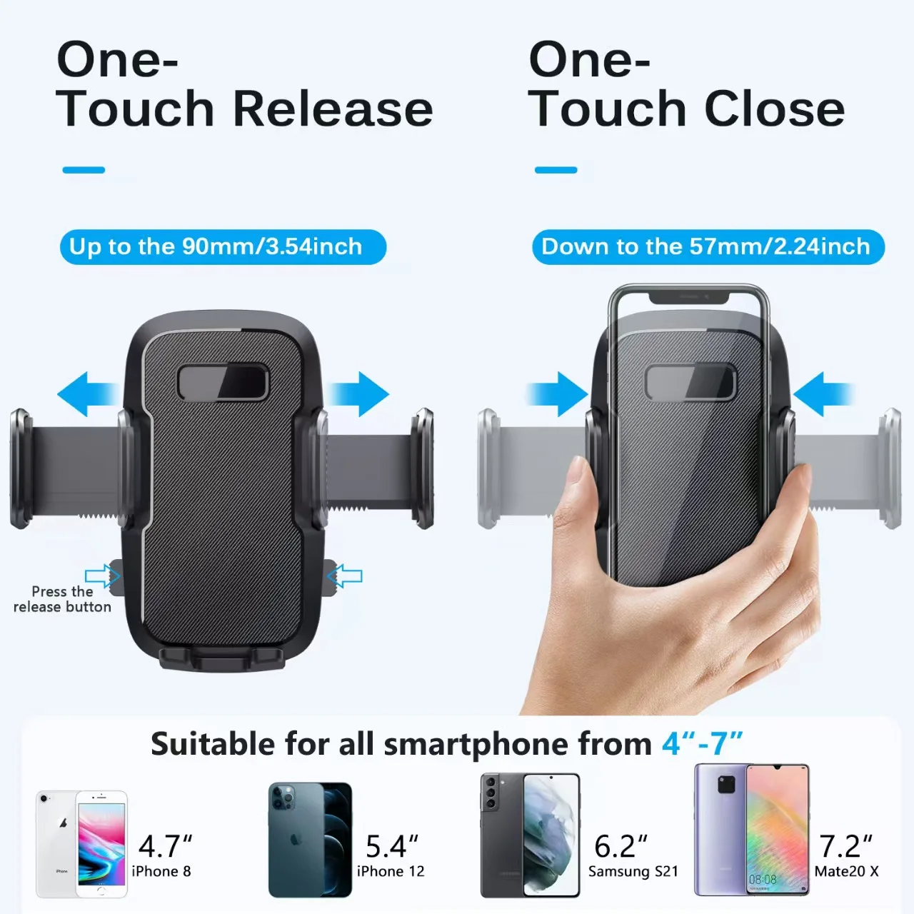 حامل هاتف السيارة ذو الكوب الشفط العالمي الجديد، 360 درجة ° دعامة دعم لوحة القيادة للسيارة على الزجاج الأمامي، مناسبة للهواتف الذكية مقاس 4.0 إلى 7 بوصة #3