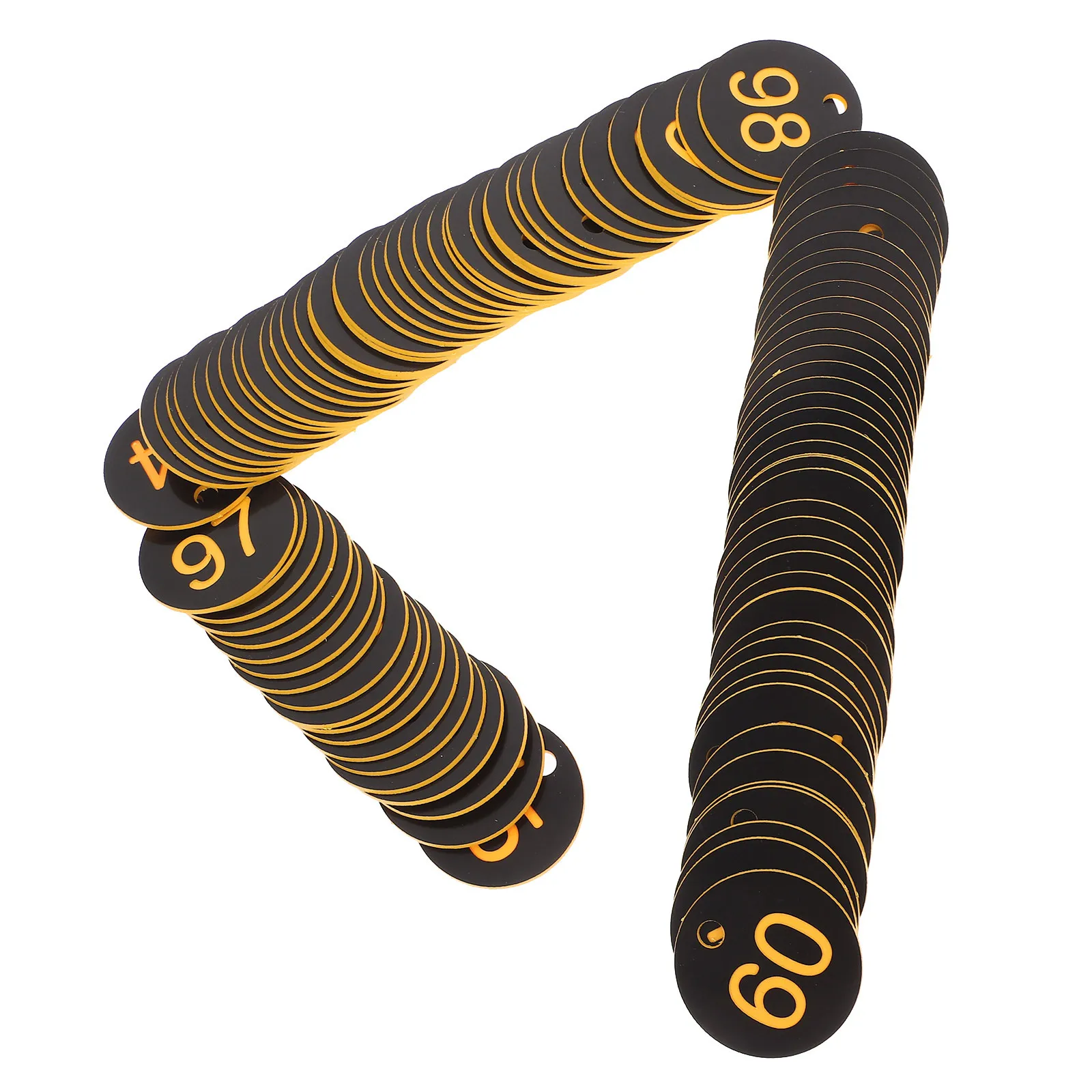 100 قطعة من علامات المفاتيح البلاستيكية المرقمة خفيفة الوزن للمفاتيح معرف الأمتعة رقم التنظيم سحر البلاستيك مرقمة