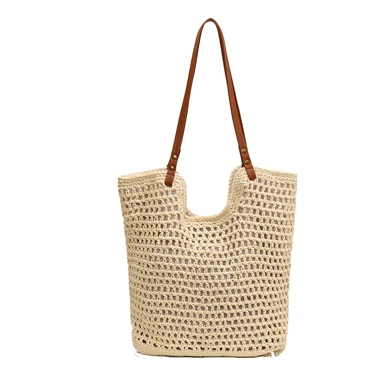 Beach Seaside Vacation Straw Bag Women\'s Large Capacity Shoulder Bag 2024 New Versatile Fashion Handbag Bolsas de hombro