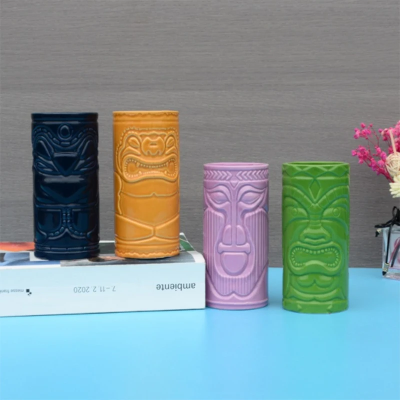 Creative Bar Tiki Ceramic Mugs Hawaiian Cocktail Cup Original Beer Wineglass Drinkware Personalized Eco-friendly Drinks Services