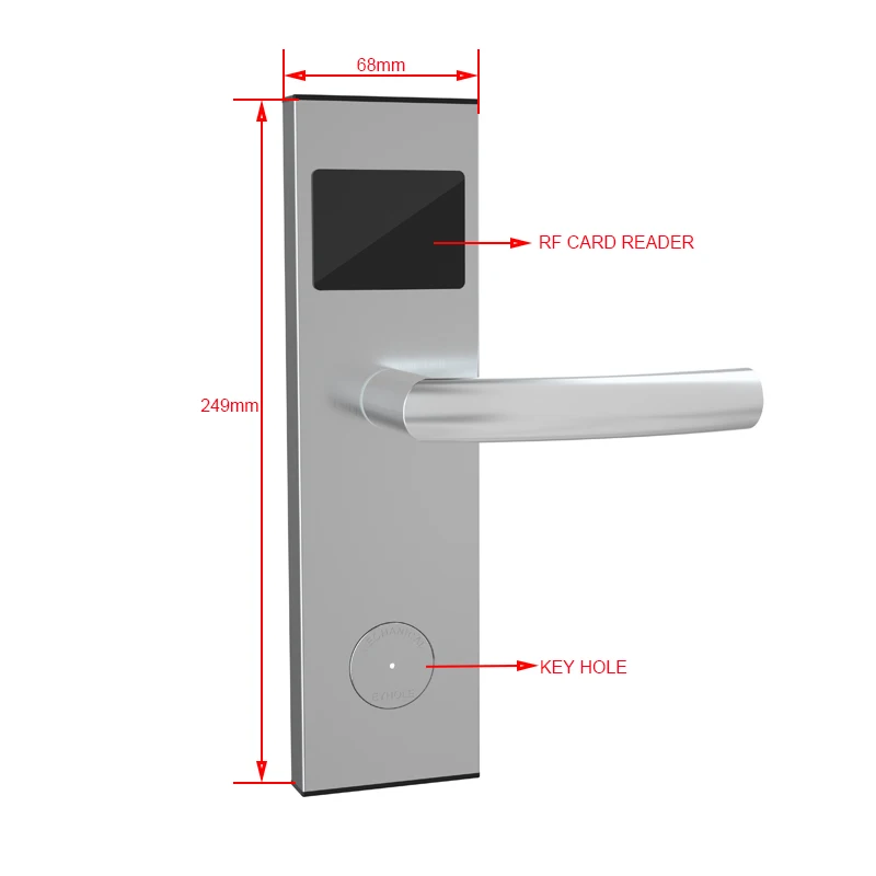 Stainless Steel Electronic RFID Card Smart Hotel Door Locks System