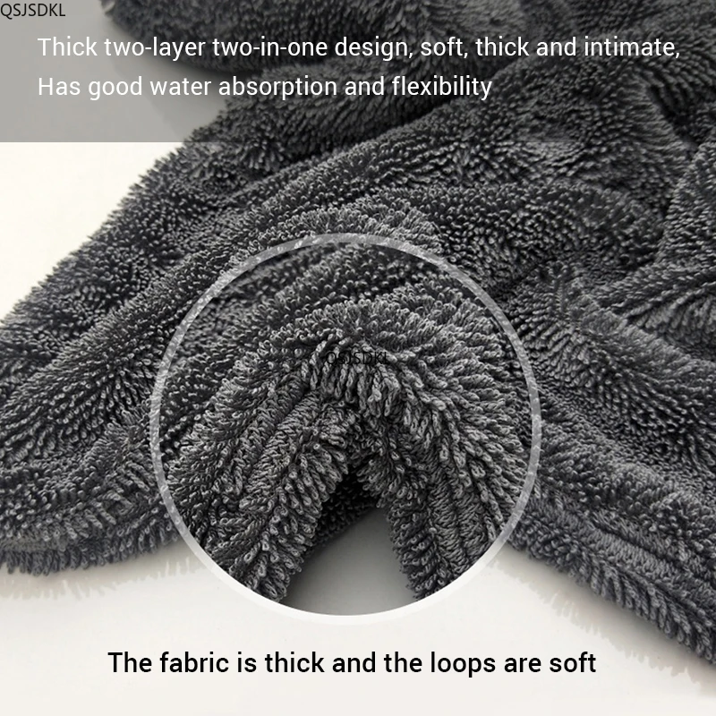 1200GSM/600GSM ไมโครไฟเบอร์ผ้าเช็ดตัวทําความสะอาดรถยนต์ Double-Sided Super Absorbent ล้างรถทําความสะอาดผ้า Scratch PROOF Soft Lint ผ้าขนหนู