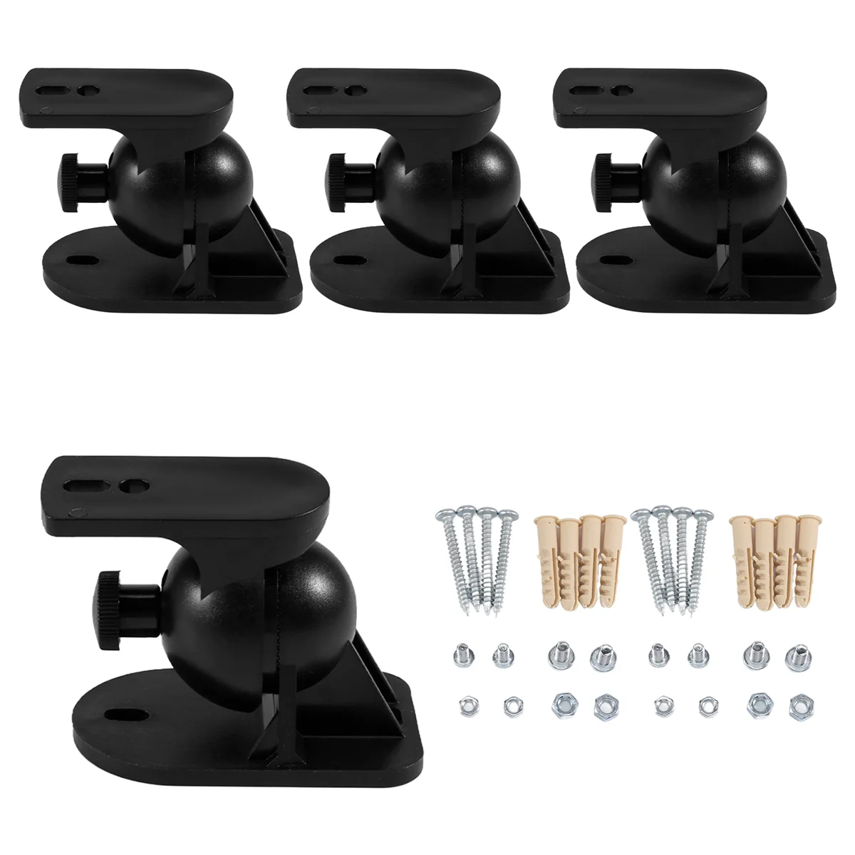 High-end 4PCS Universal Speaker Wall Mount Bracket Ceiling Stand Clamp with Adjustable Swivel and Tilt Angle Rotation