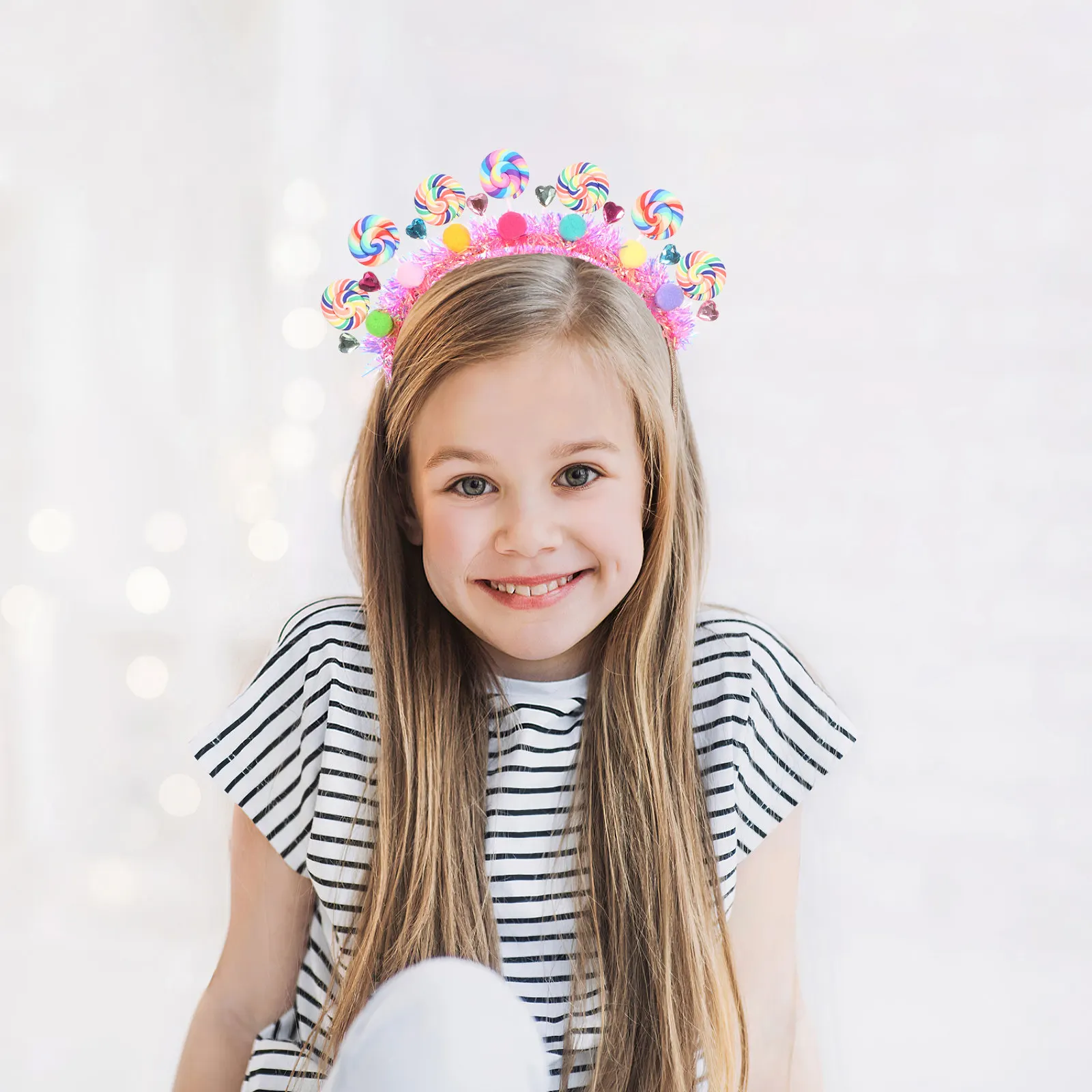 Hair Clips Accessories Girls Kids Party Halloween Christmas New Year Birthday Headband Candy Hair Accessory Lollipop