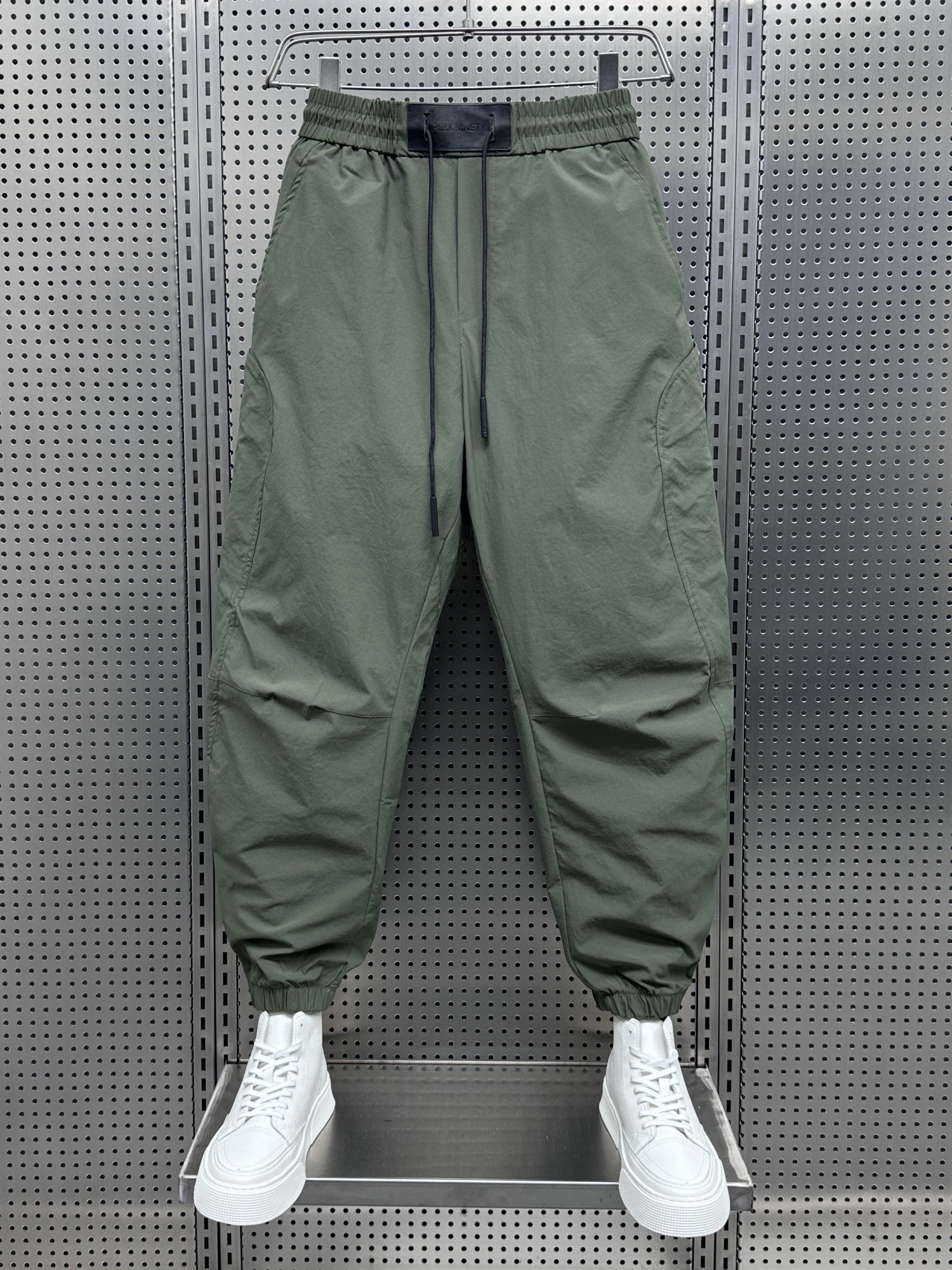 

Мужские летние тонкие свободные повседневные брюки с эластичной резинкой на талии, уличная спортивная одежда, брюки, дышащие брюки-карго, молодежные брюки