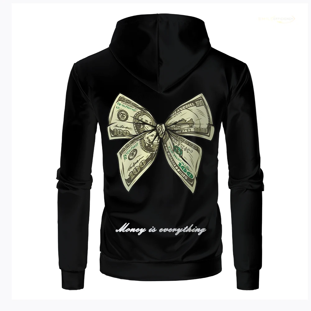 Money Bow Fashion 3D Print Hoodie Skeleton Hands With Dollars Kawaii Funny Long Sleeve Sweatshirt Unisex Kids Casual Pullover