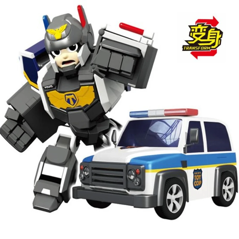 Transformation Auto Toy Cop Justice Rescue Team Car Transform Robot Mech Deformation Vehicle Action Figure Kids Toys child Gift