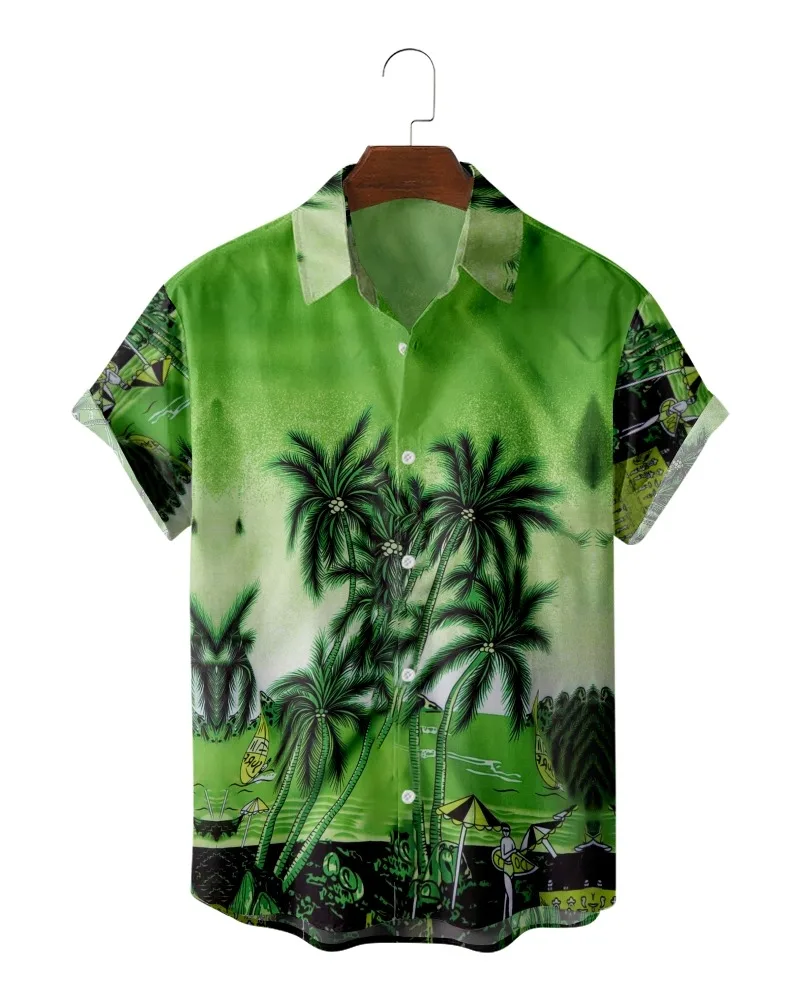 

2022 Summer Short Sleeve Shirts Original Risk Free Summer Print Shirts Ethnic Trend Men's Tops 031