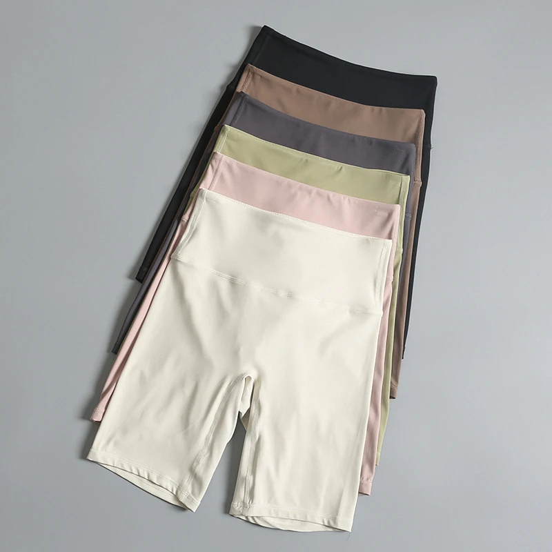 High-Waist Sporty Shorts Women's Tight-Fit Quick-Dry Cycling Yoga Pants Running Fitness Hot Pants Peach Flavor Butt Lifting