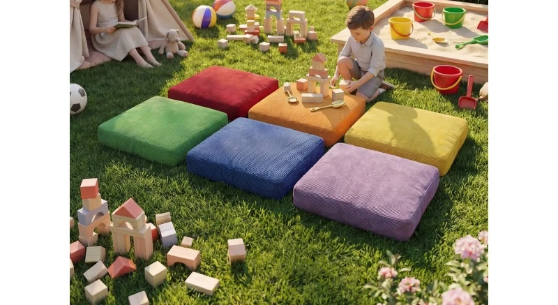 Anti-drop children's household children's rainbow game pad contrasting color soft seat cushion