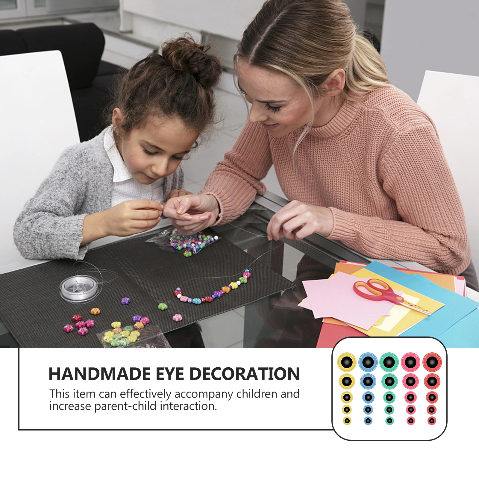 

200 Pcs Eyeballs for Crafts Eyes Stick on Clay Plastic Stuffed Toys DIY Self-adhesive Safety Baby