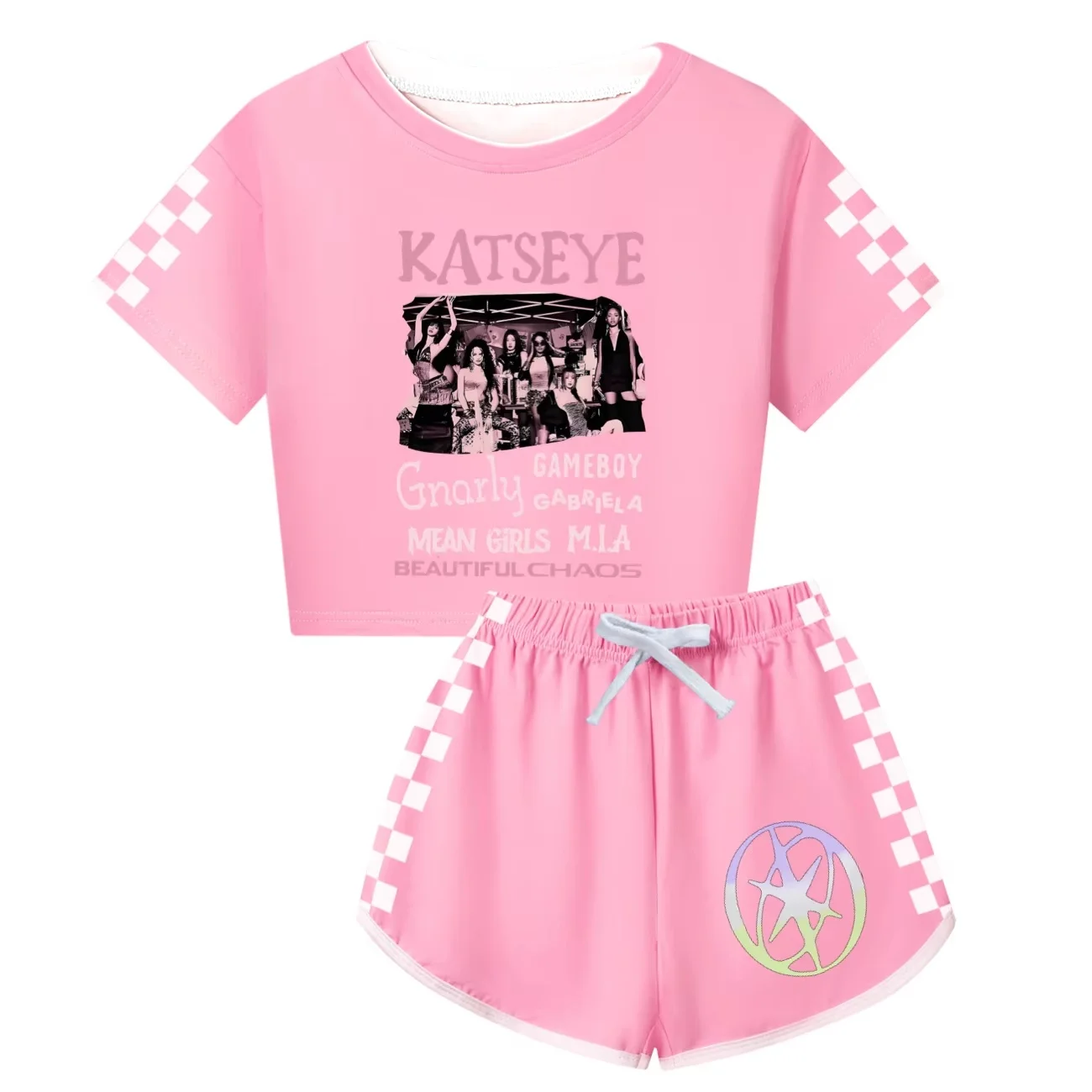 Girls T Shirt Kpop Beautiful Chaos T-shirt And Shorts Clothes Set Outfit Tee Gift for Kids Graphic Short Sleeve Shirt Summer 3