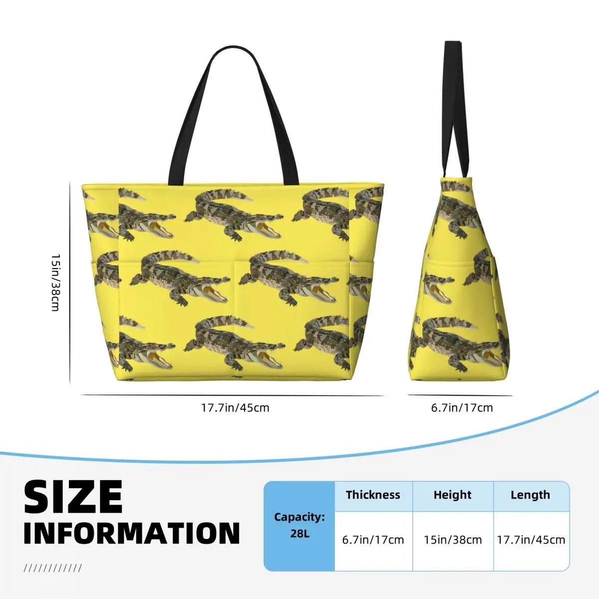 C Is For Crocodile Beach Tote Bag Deporte Gimnasio Yoga Duffle Bolso grande Bolsa de viaje para mujer Bolsa de fitness