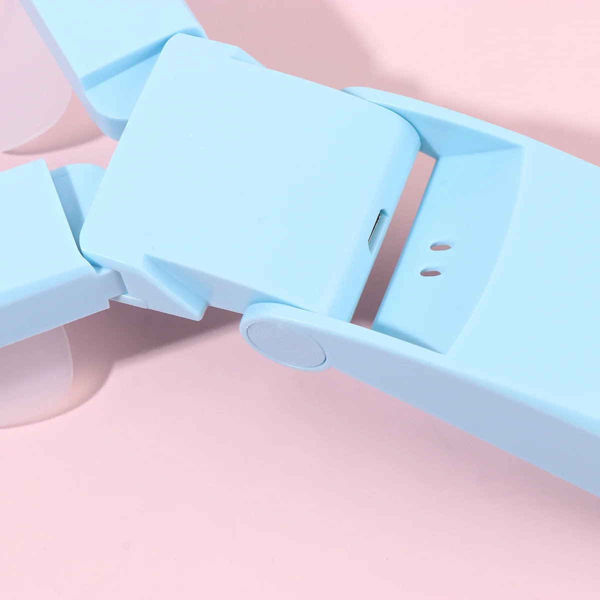 

Double-Headed USB Fan Sky-Blue Mini Folding Rechargeable Portable Small Fan Travel Cooling Electric Outdoor Summer