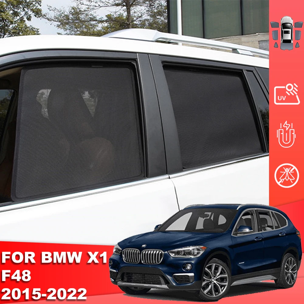 

For BMW X1 F48 2015-2022 Magnetic Car Sunshade Shield Front Windshield Curtain Rear Side Baby Window Mesh Sun Shade Visor