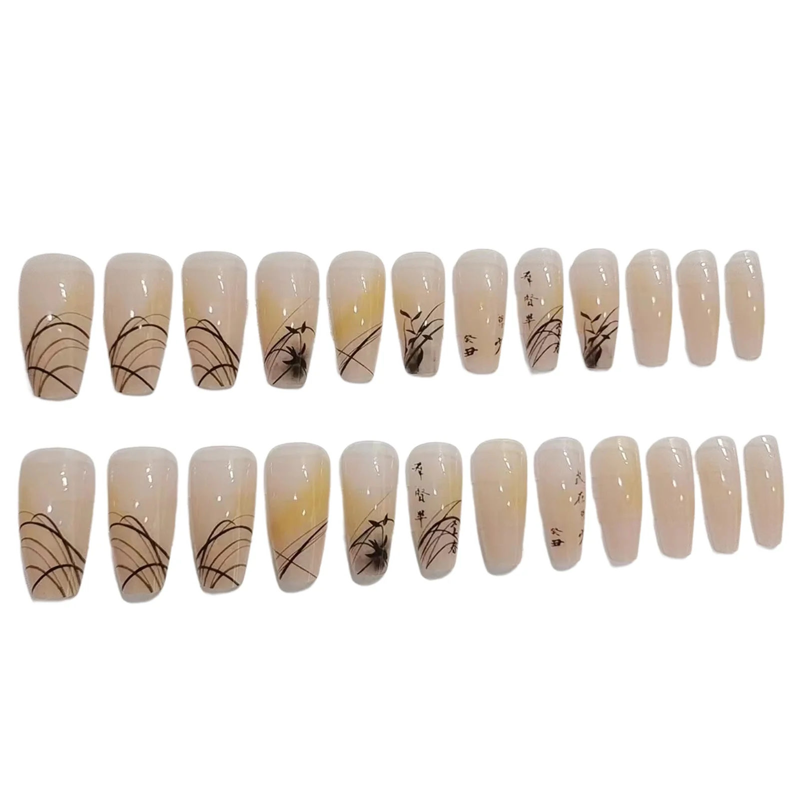 Chinese Style Long Artificial Nails Environment Friendly ABS Resin Material Nails for DIY Your Own Nail Art at Home