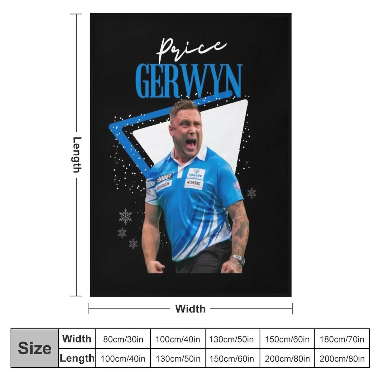 Gerwyn price Darts -Wales The Iceman Darts PDC 2022- the ice man Gerwyn price Throw Blanket Beautifuls Heavy Blankets