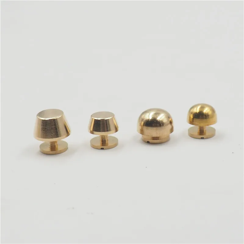 10Pcs Brass Bag Feet Bucket Shape Base Studs Foot Screwback Rivets Leather Craft Bag Wallet Handbag Decorative Nails Studs