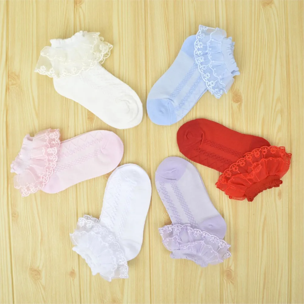 

Girls Socks Summer Thin Section Mesh Breathable Princess Sock Baby Grace Elementary Children Dance Lace White Socks