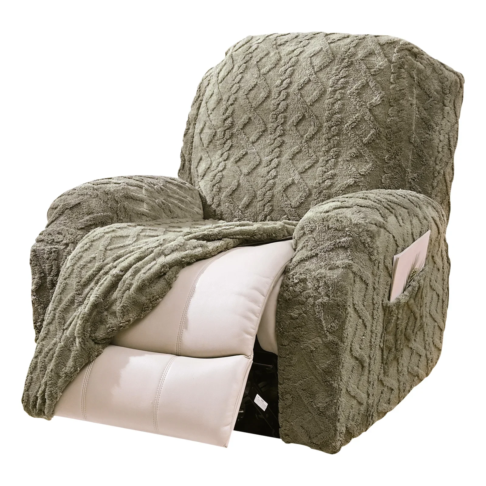 

4Pcs Polyester Recliner Chair Cover Comprehensive Protection Reclining Chair Slipcover Anti Slip Recliner Cover Protector