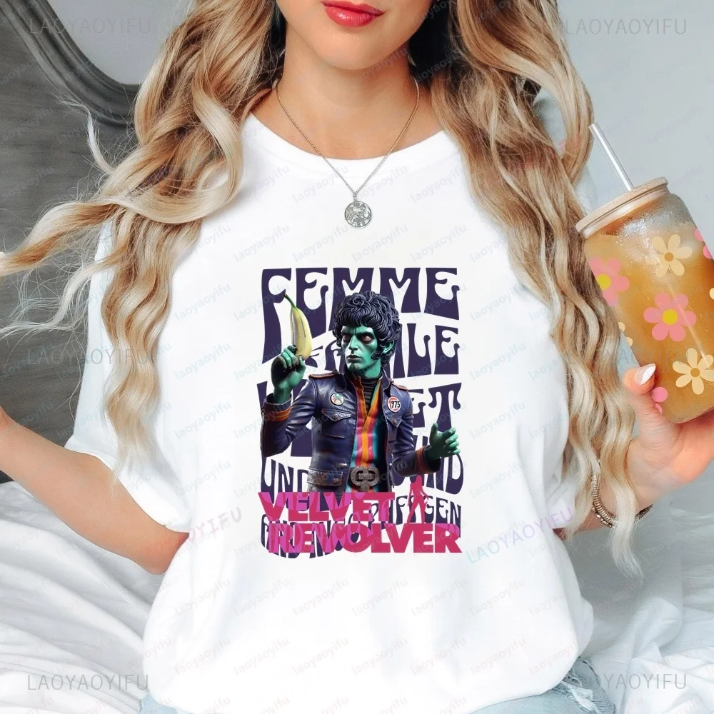 VELVET REVOLVER Summer Trend Y2K Short-Sleeved Men's and Women's Universal Shirt Pattern T-Shirt