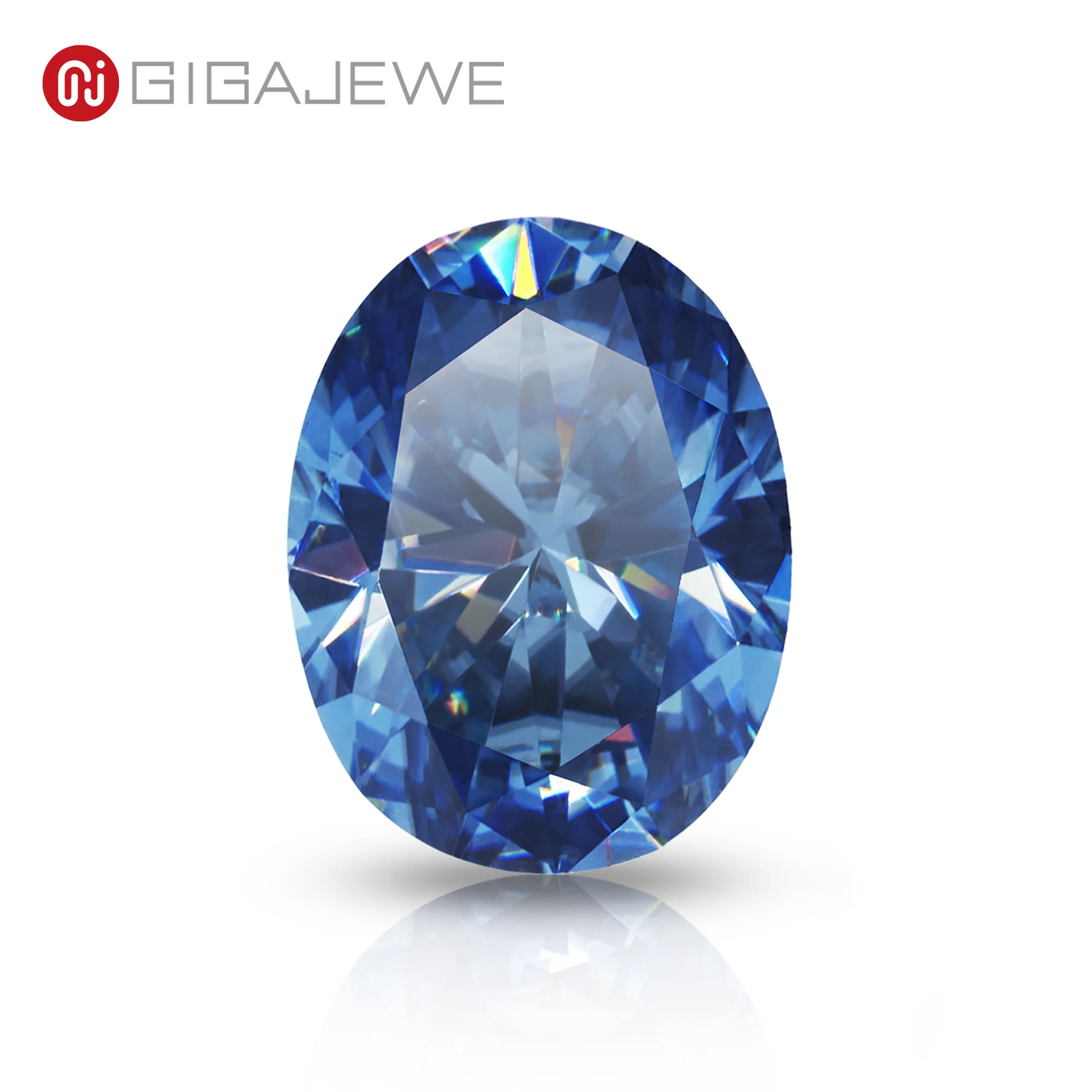 

GIGAJEWE Moissanite Customized Oval Blue Cut Color VVS1 Natural Growth Loose Diamond Test Passed Gemstone For Jewelry Making